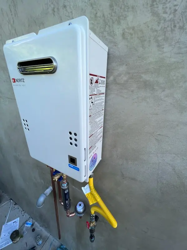Tankless water heater installation for Progress homes
